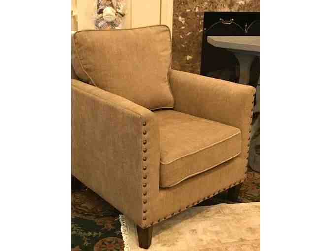 PAIR OF ARMCHAIRS WITH NAILHEADS