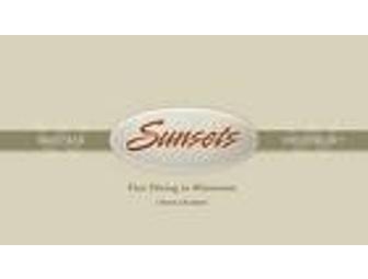 $25 Gift Certificate to Sunsets Restaurant in Wayzata or Woodbury