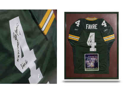 Brett Favre- AUTOGRAPHED FRAMED JERSEY + CUSTOM AUTOGRAPHED PAINTING