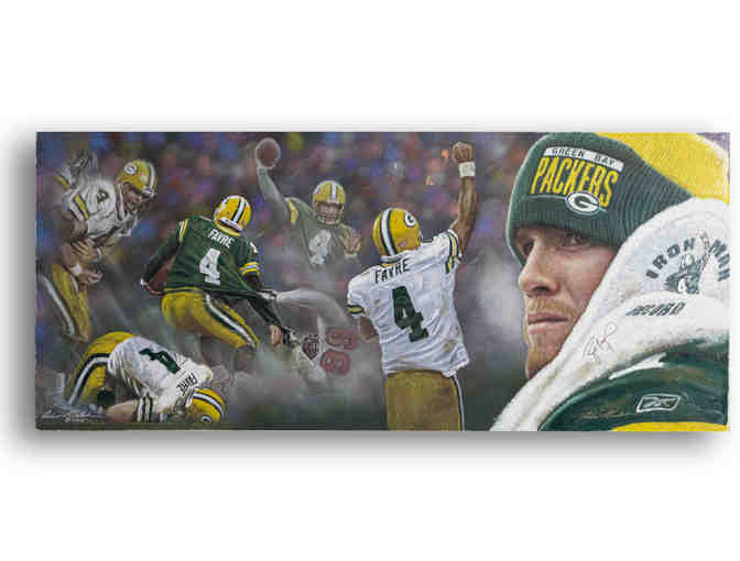 Brett Favre- AUTOGRAPHED FRAMED JERSEY + CUSTOM AUTOGRAPHED PAINTING