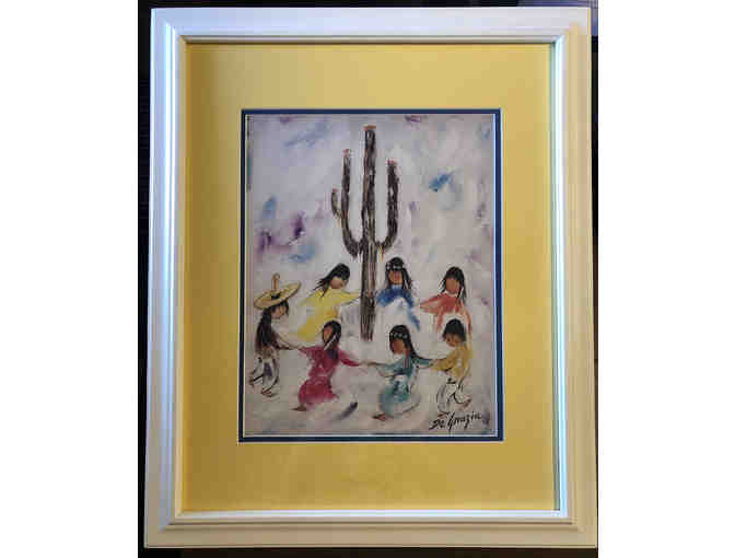 4-Ted DeGrazia Framed Print "Saguaro Dancers" - Photo 1