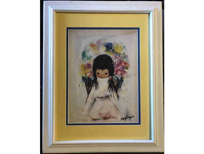 1-Ted DeGrazia Framed Print 'Flower Girl" - Photo 1