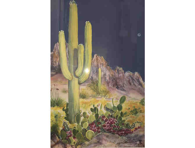 34 - 'Saguaro' Large Framed Watercolor Print by Olivia Trejo