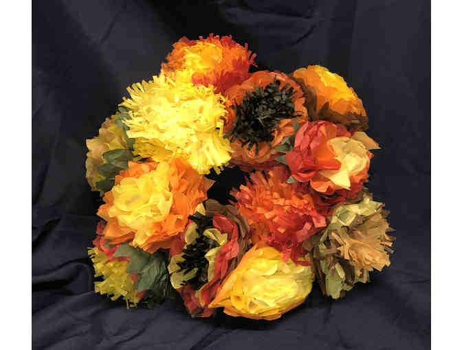 87- Day of the Dead/Fall Door Wreath- Handmade paper flowers