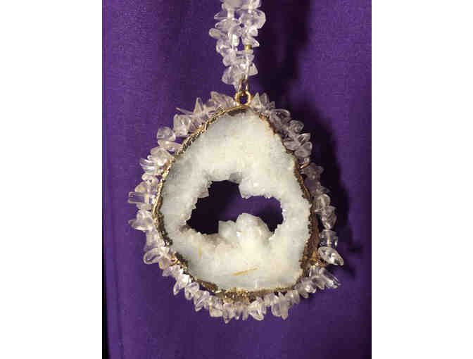 118- Encrusted and gold dipped geode necklace