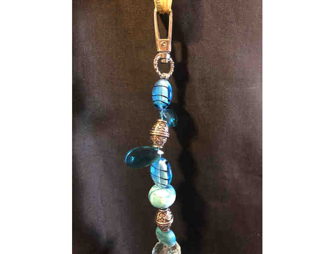 108- "Blue on Blue" Bead and stone hanging charm - Photo 3