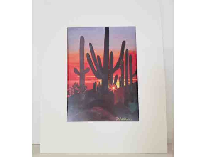 'Sunset at Dove Mountain' by Diana Madaras Matted Print