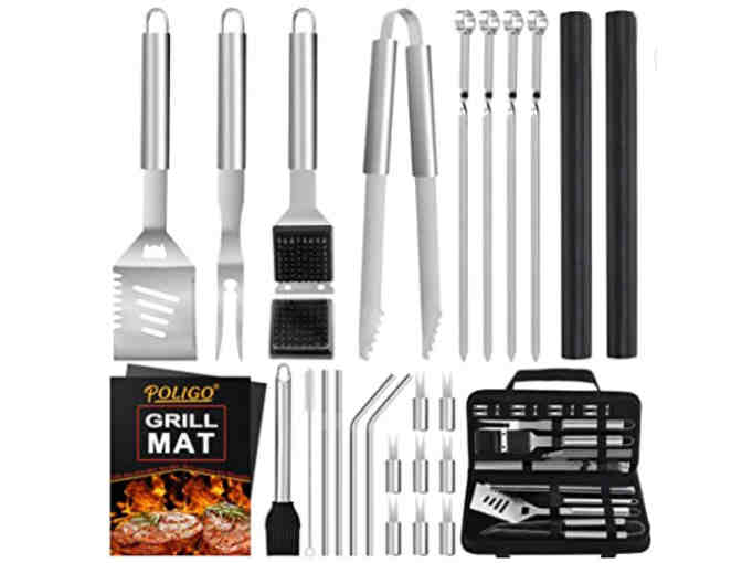 26 PCS Stainless Steel Barbecue Camping Grill Set