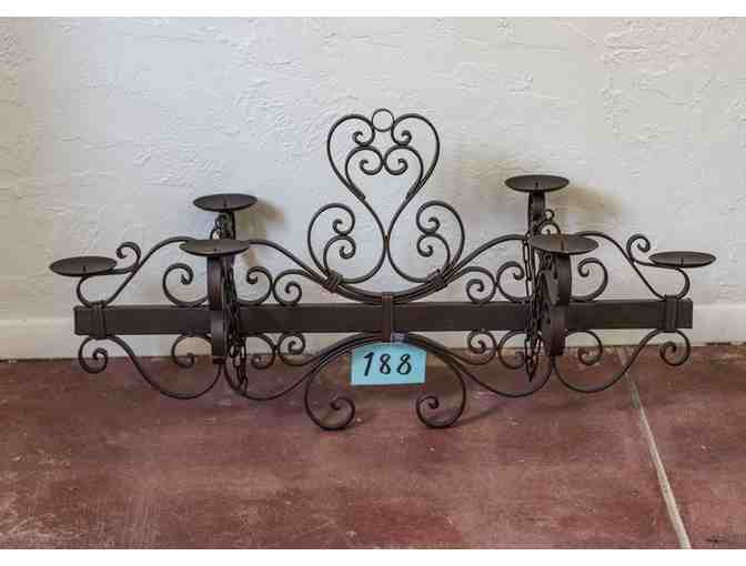 Rustic Spanish Style Wrought Iron Candle Chandelier
