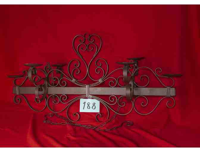 Rustic Spanish Style Wrought Iron Candle Chandelier