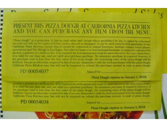 Gift Certificates and a Cookbook from California Pizza Kitchen