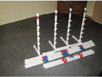 Agility Jumps and Weave Poles