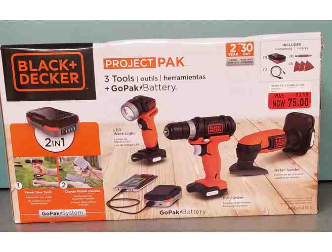 Black and Decker 3 Tools + Go Pak Battery System Set - Photo 1