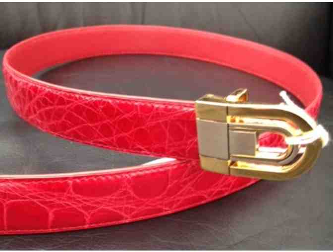 Flame Red Alligator Belt
