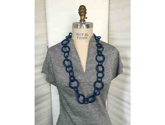 Hand Dyed Silk Ribbon Wrapped Necklace