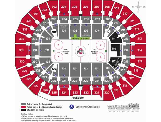 Ohio State Buckeyes - Men's Hockey - 4 Private Suite Tickets to a 2019-20 Home Game