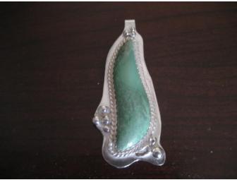 Artist Created Sterling Silver & Variscite (Rare Green Turquoise) pendant