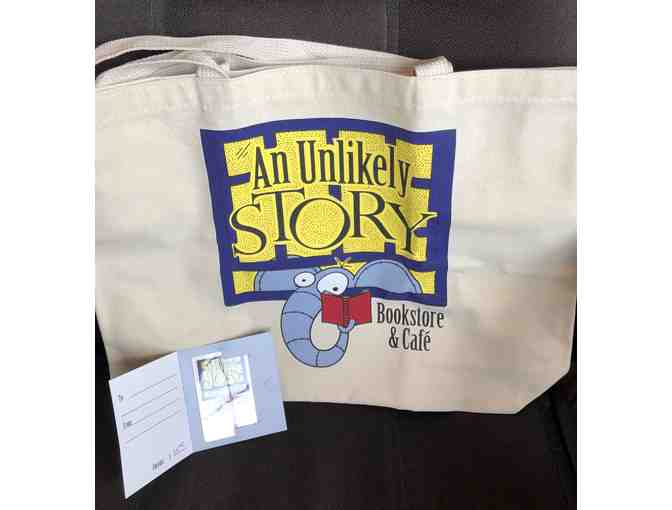 $25 Gift Card to An Unlikely Story Bookstore and Cafe and Tote Bag