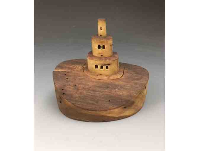 Handcrafted Norfolk Island Pine Pop Up Castle by Portland Artist Uli Kirchler