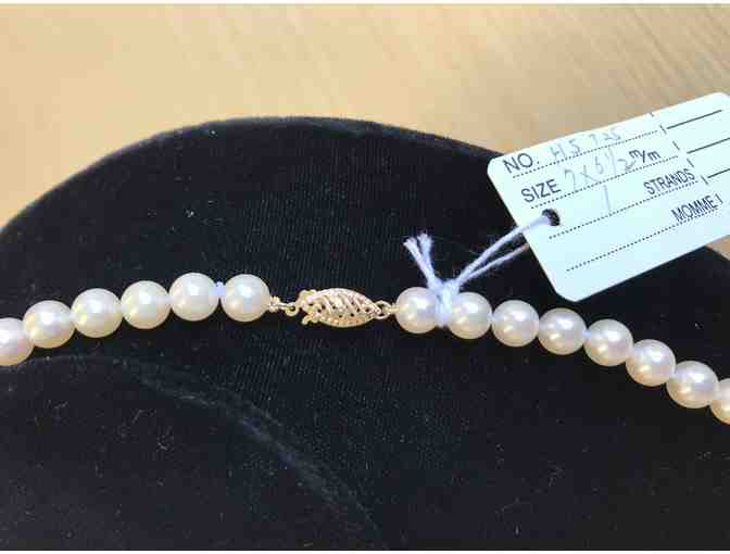 Japanese Akoya White Pink Pearl Necklace with 14K Gold Clasp AAA Quality