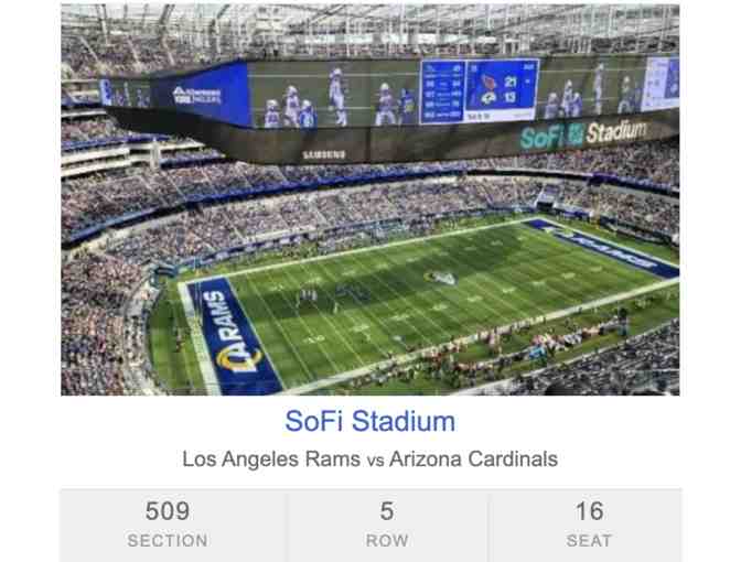 2 tickets to Rams vs 49ers at SoFi stadium in Los Angeles, CA