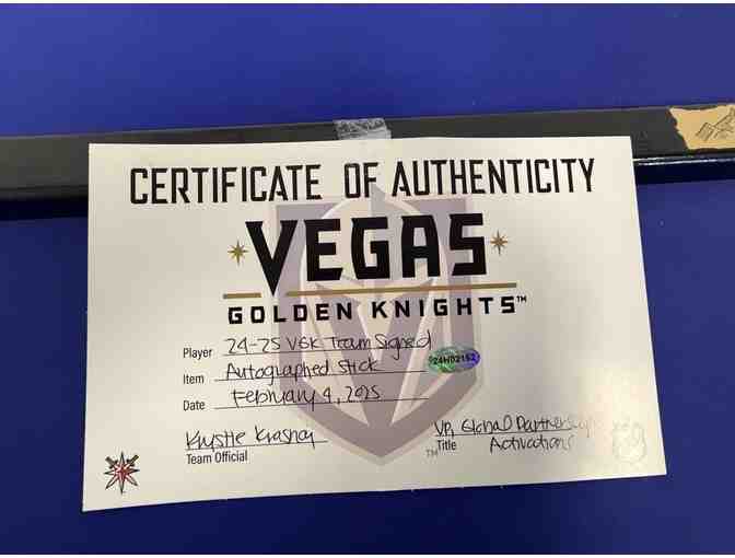 2024 2025 Golden Knights Team Signed Hockey Stick with Certificate of Authenticity
