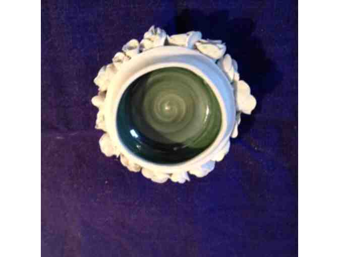 Green Oribe Porcelain Vase - with Rose Lid