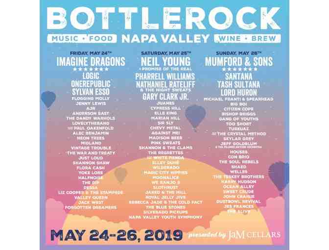 BOTTLEROCK 2019! 3-Day General Admission Tickets for Two, May 24-26, 2019