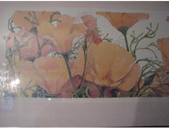 Framed California Poppies Original Print by Gary Bukovnik