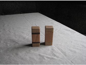 Wooden Lazy Susan with Salt and Pepper Shaker - Handcrafted