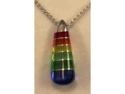 Sterling Silver Multi-Colored Glass Necklace from Goldust and Rouge, Kennebunk