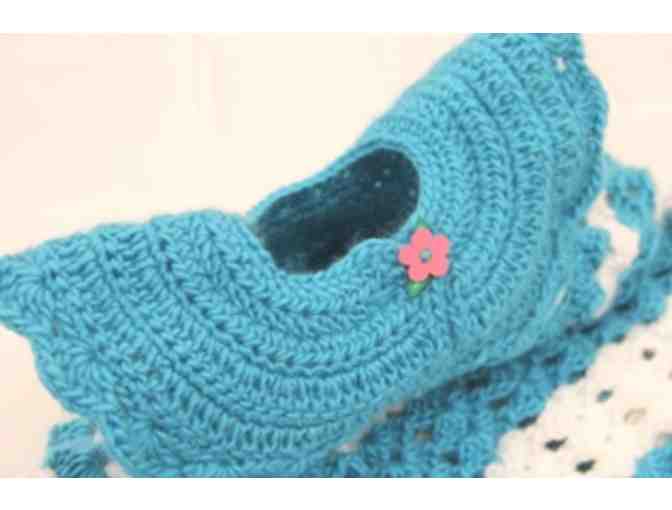 Hand-crocheted baby dress