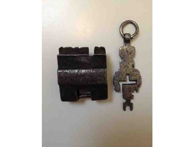 Antique Iron Padlock with Key