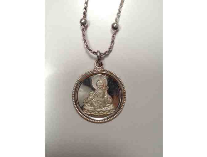 Silver Guru Rinpoche Medallion on Chain