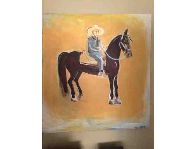 'Man on Horseback' Original Painting by Sharyl Gates