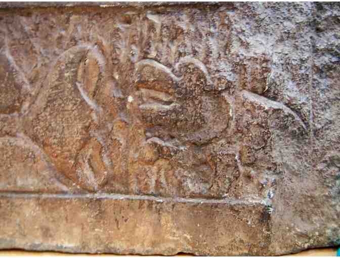 Chinese Limestone Relief of Maitreya Buddha with Four Attendants