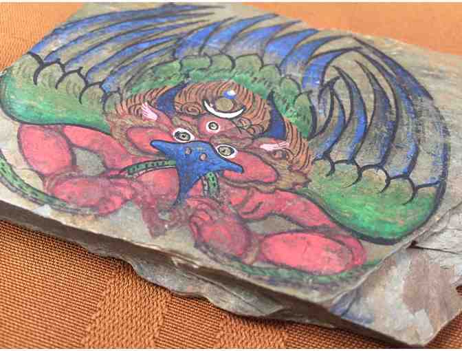 Painted Garuda Stone