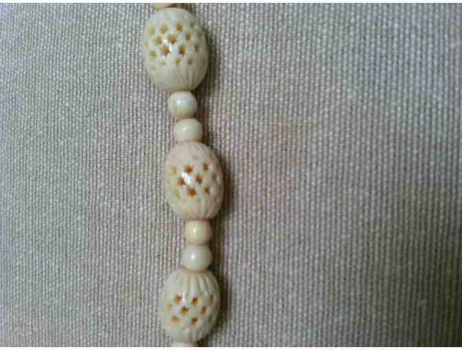Antique Bone Filigree Necklace