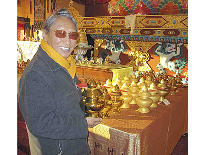 Golden Treasure Vase Consecrated by Lama Tharchin Rinpoche