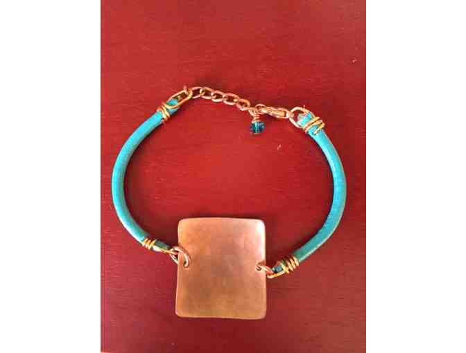 Leather and Copper Birdlovers Bracelet