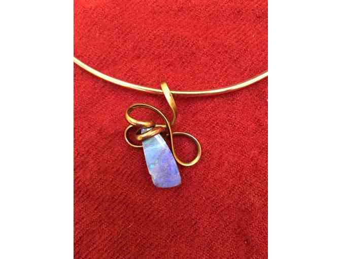 Copper-Wrapped Opal Pendant