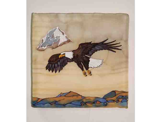 'Eagle' Original Silk Painting by Marie-Laure Tendron Jacquet