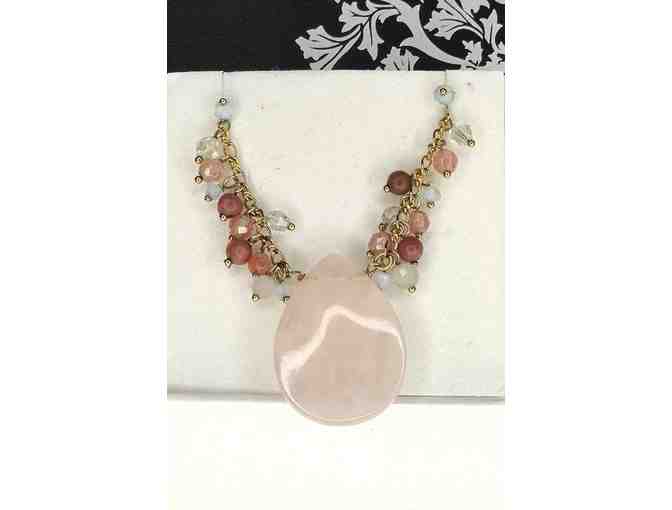 Rose Quartz & Czech Glass Beaded Necklace