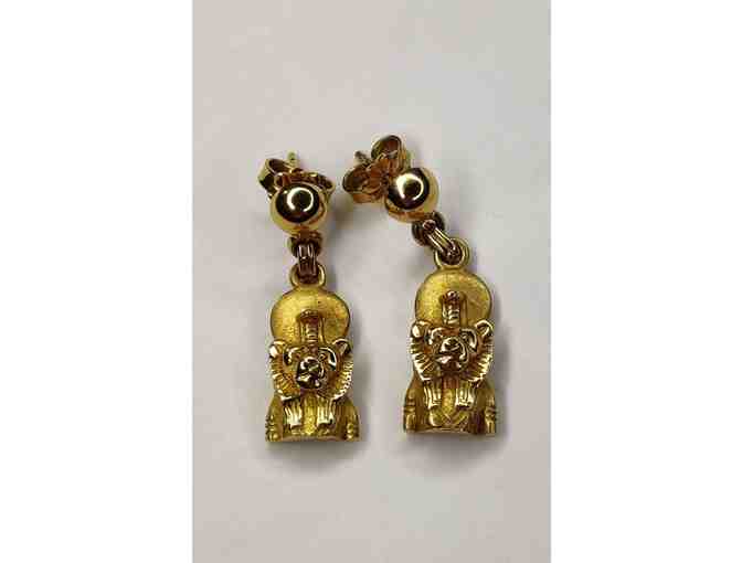 Golden Lion Earrings and Pendant Set