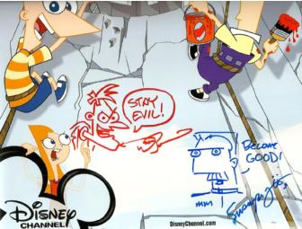 PHINEAS AND FERB Signed Poster