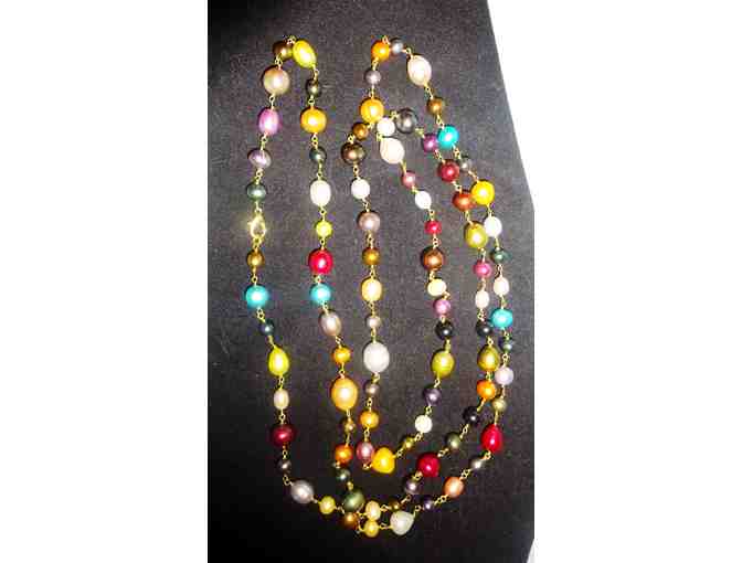 PORI 18-Karat Gold-Plated Multicolor Cultured Freshwater Pearl Necklace