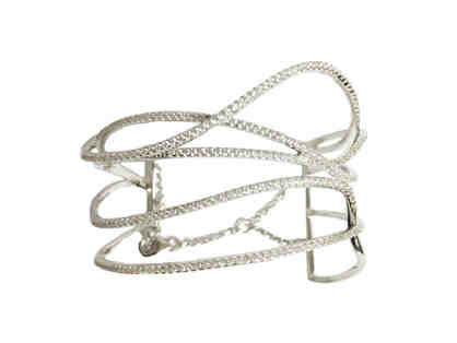 Sterling Silver and Brilliant CZ Swirl Bracelet
