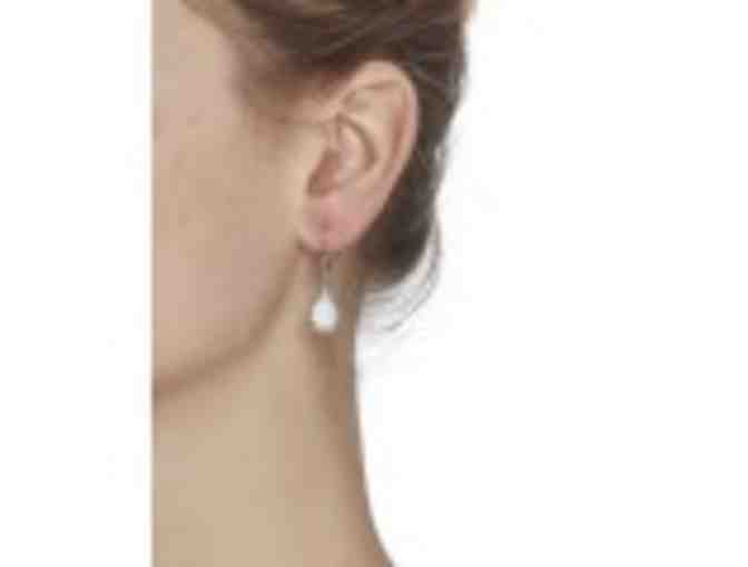 18K White Gold Plated Opal Teardrop Earrings