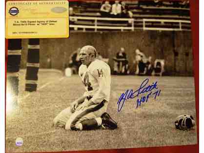 Y.A. Tittle "Agony of Defeat Blood" signed HOF -inscribed photo