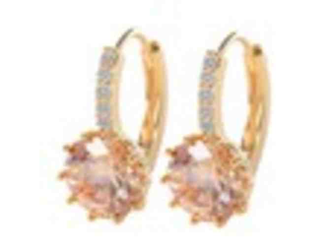 18K White Gold Filled Cubic Zirconia Elegant Hoop Earrings
